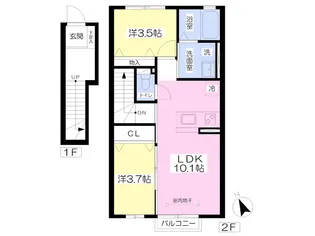 メゾン・プリエ【202号室】の間取り