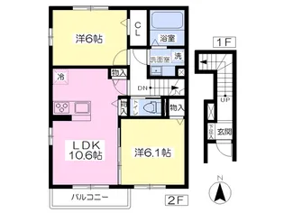 カリーノ【201号室】の間取り