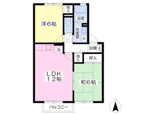 セジュールオグラⅢ【202号室】の間取り