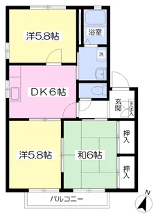 Sky LarkA棟【202号室】の間取り