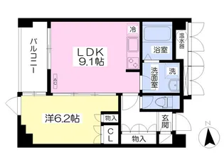 ヤマカビル【602号室】の間取り