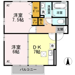 リビングタウン古川西 E棟【101号室】の間取り