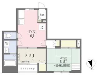 ドミール高砂【202号室】の間取り