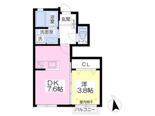 ぷらは【D号室】の間取り