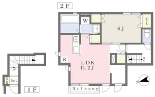 WALDHAUS蕨【201号室】の間取り