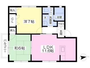 ピュアレスト田所A棟【202号室】の間取り