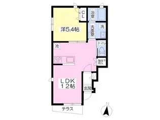 グランディール大和田【101号室】の間取り