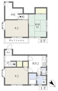 神奈川県横浜市都筑区牛久保西2丁目【テラスハウス】の間取り