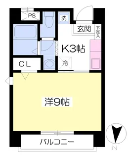 ラプンテ鉄砲町【302号室】の間取り