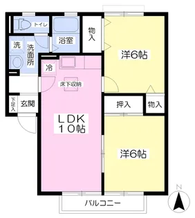 セジュール高岡【102号室】の間取り