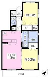 コスモス安部山【103号室】の間取り