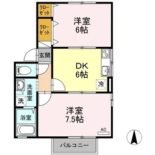 アベニュー北野 A棟【201号室】の間取り