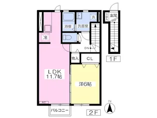 ベルイーストⅠ【202号室】の間取り