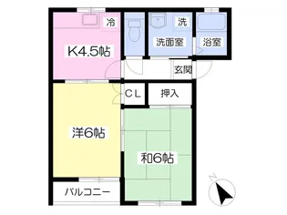 アバンサール八乙女Ⅱ【103号室】の間取り