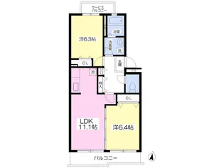 コリーヌ青葉【302号室】の間取り