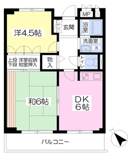 レインボウ中山【202号室】の間取り