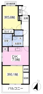 コンフォール北山田【202号室】の間取り