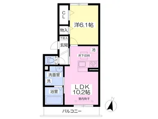 メゾンサンビエント【103号室】の間取り