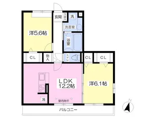 ブレッザⅠ【201号室】の間取り