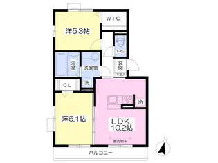 ブレッザⅡ【302号室】の間取り