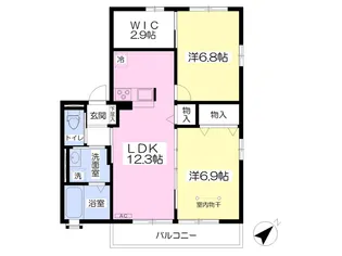 トリニティ・アークD棟【201号室】の間取り