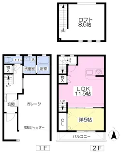 GT−garage土居田【F号室】の間取り