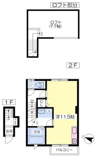 Castle Combe Tsukiyama【202号室】の間取り