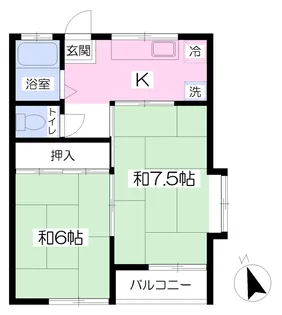リバーサイド小松【202号室】の間取り