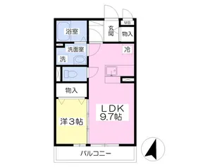 アローネセレッソ【203号室】の間取り