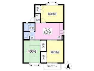 アルファコート花巻A【102号室】の間取り