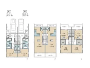 愛知県名古屋市北区元志賀町2丁目【テラスハウス】の間取り