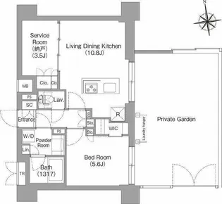コンフォリア・リヴ西大島SOUTH【1階】の間取り