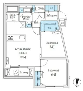 SOLASIAresidence亀戸【2階】の間取り