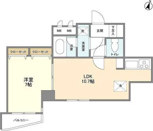 KDXレジデンス日本橋浜町【3階】の間取り