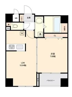 ドルチェ京橋・壱番館【7階】の間取り