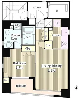 コートラクリア日本橋【9階】の間取り