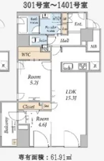 THE MAYFAIR【9階】の間取り