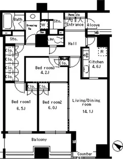 パークアクシス日本橋ステージ【4階】の間取り