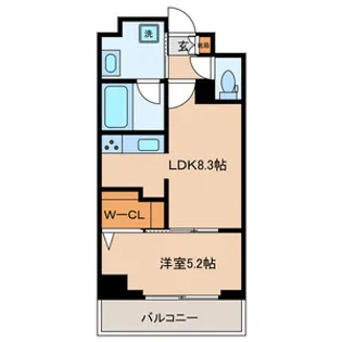 グローリオシェルト東京八丁堀【3階】の間取り