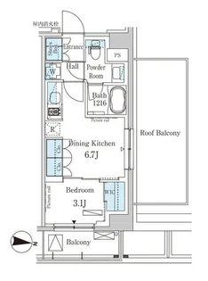 パークアクシス木場キャナル ウエスト【12階】の間取り