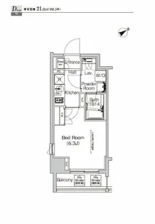 プラウドフラット門前仲町IV【2階】の間取り