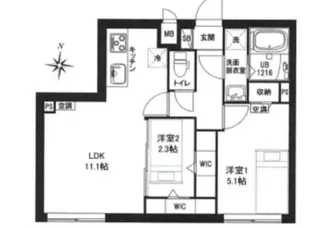 レピュア東大島駅前レジデンス【5階】の間取り