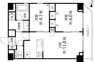 パークキューブ錦糸町【4階】の間取り