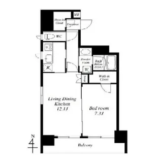 アリュージュ両国【8階】の間取り