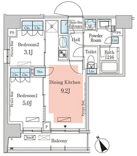 パークアクシス日本橋茅場町ステーションゲート【11階】の間取り