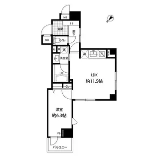 ルクレ日本橋馬喰町【3階】の間取り