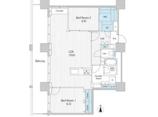 セルリアンホームズ勝どき【3階】の間取り