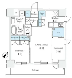サンライズ茅場町【4階】の間取り