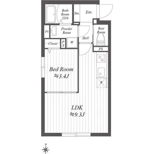 プラティーク住吉【2階】の間取り