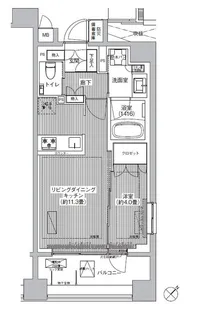 イニシア築地レジデンス【7階】の間取り